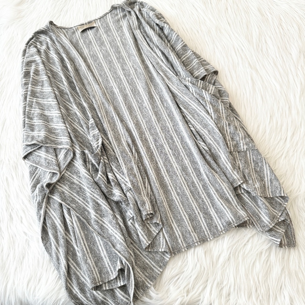 Anthro Saturday Sunday Grey Stripe Lightweight Open Cardigan